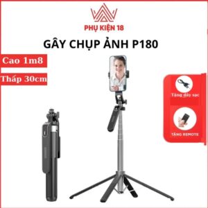 GẬY CHỤP ẢNH P180 (CÓ REMOTE VÀ DÂY SẠC)