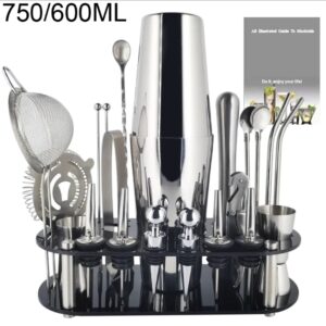 BỘ BÌNH LẮC COCKTAI– FULL SET 22 MÓN BAR INOX.