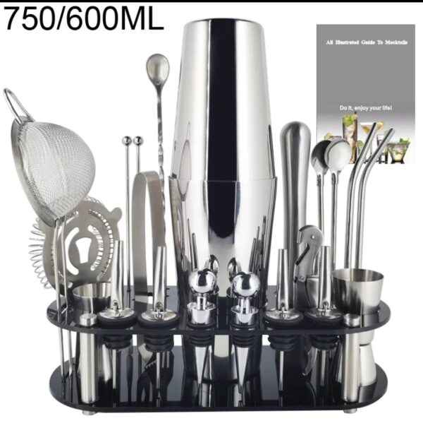 BỘ BÌNH LẮC COCKTAI– FULL SET 22 MÓN BAR INOX.