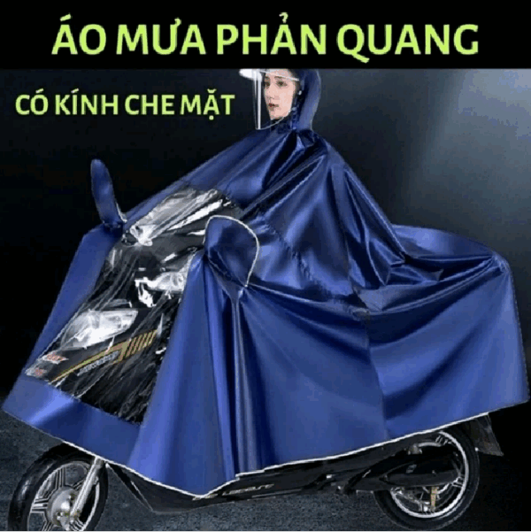 Áo mưa đi xe máy PTLUXURY có kính che mặt